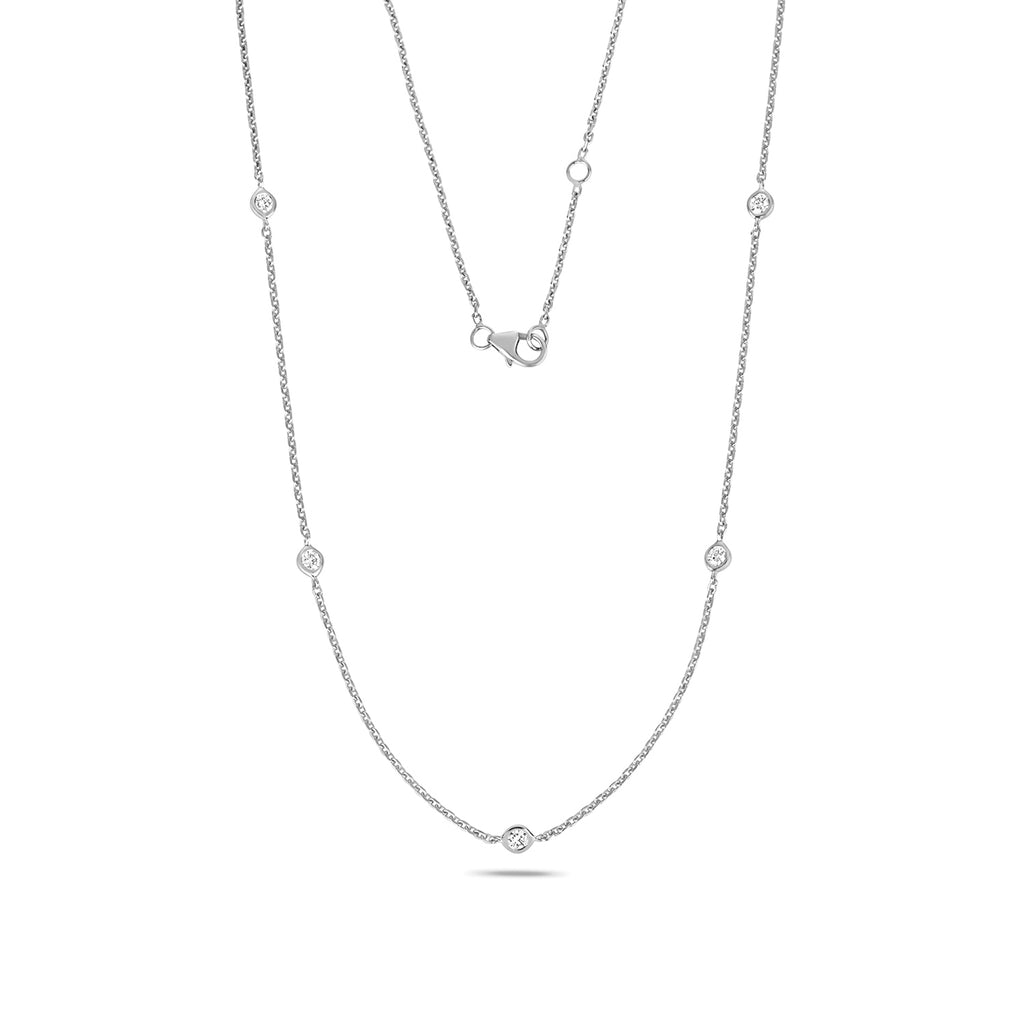 18ct White Gold 17" Diamond Necklace 0.35CT
