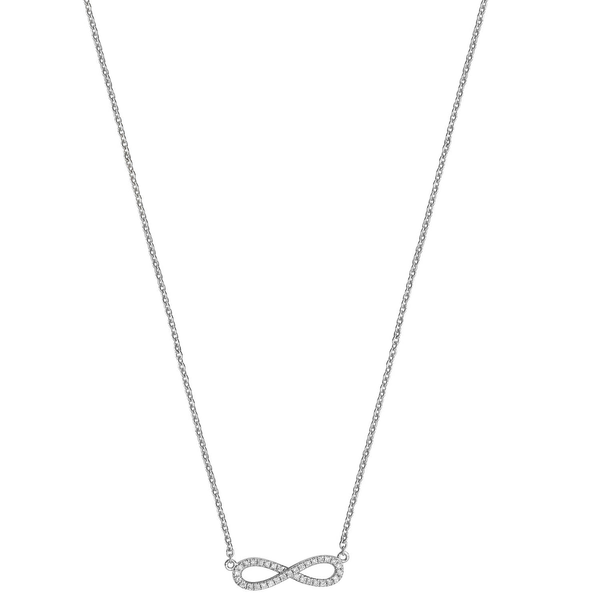 18ct White Gold Diamond Necklace 0.09CT