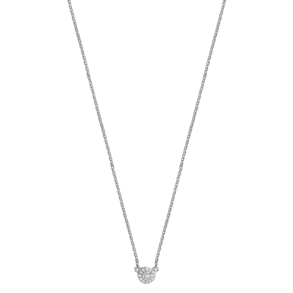 Tlws Diemwnt Aur Gwyn 18ct 0.05CT