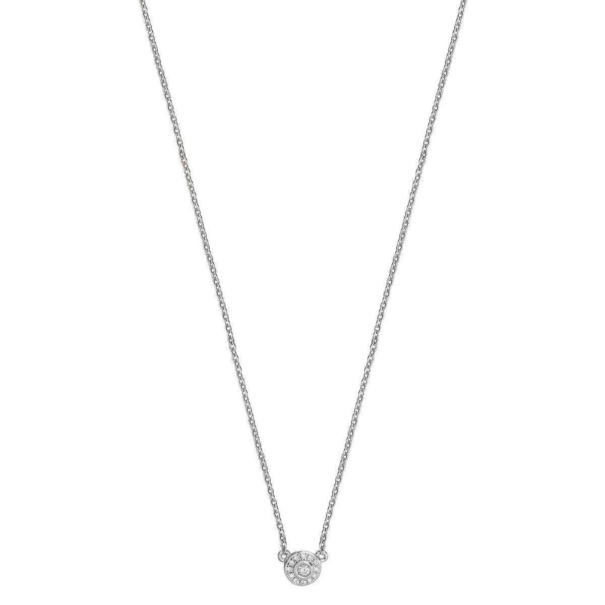 18ct White Gold Diamond Necklace 0.05CT