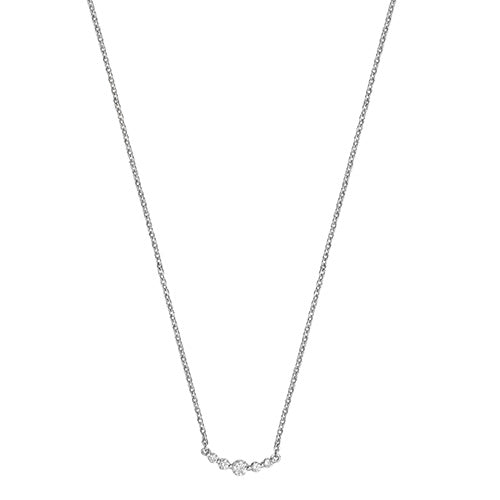 Mwclis Aur Gwyn 18k gyda Diemwnt 0.13CT