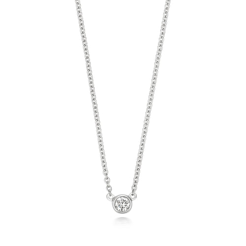 Amlen Ddiemwnt Aur Gwyn 18ct 0.09CT