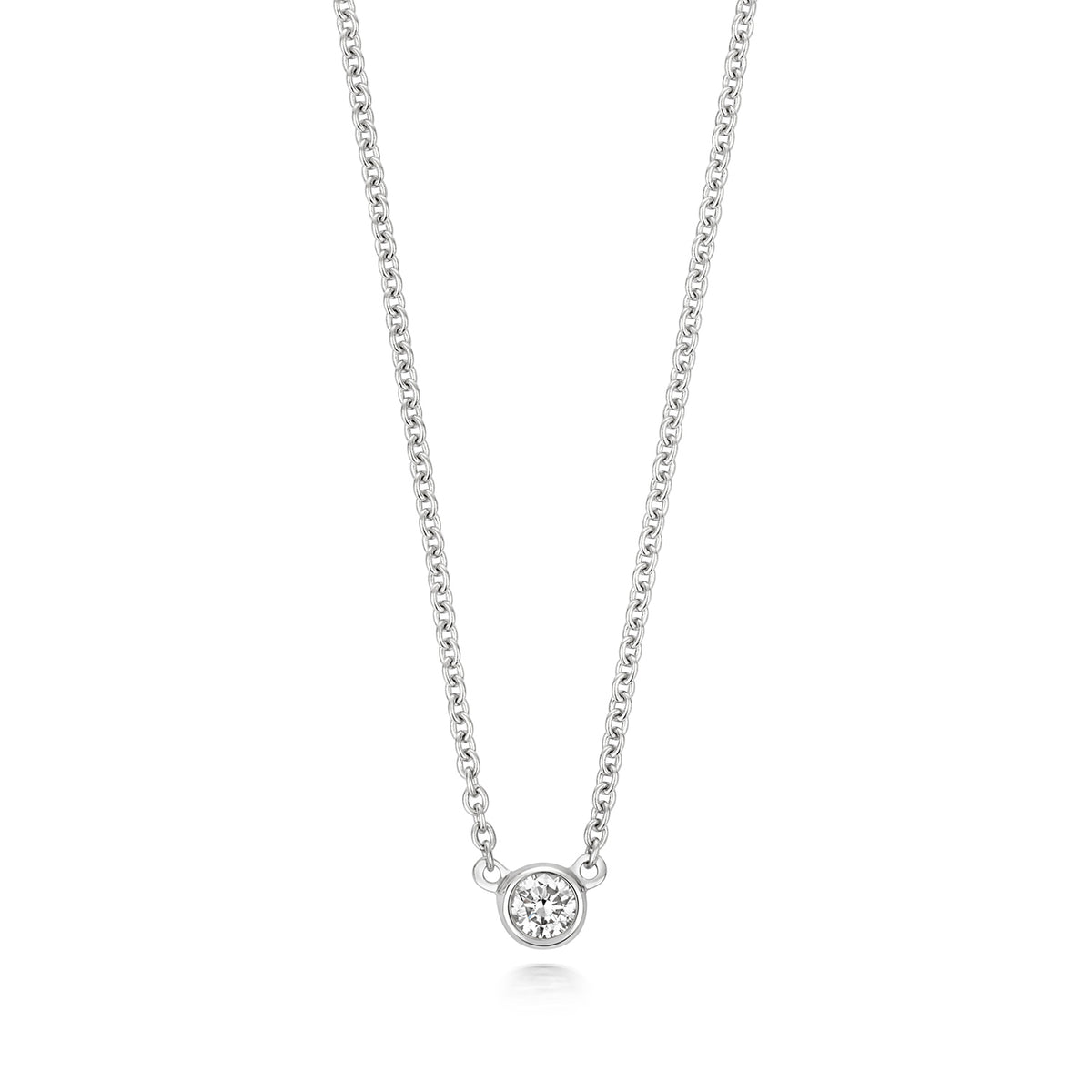 18ct White Gold Diamond Necklace 0.09CT