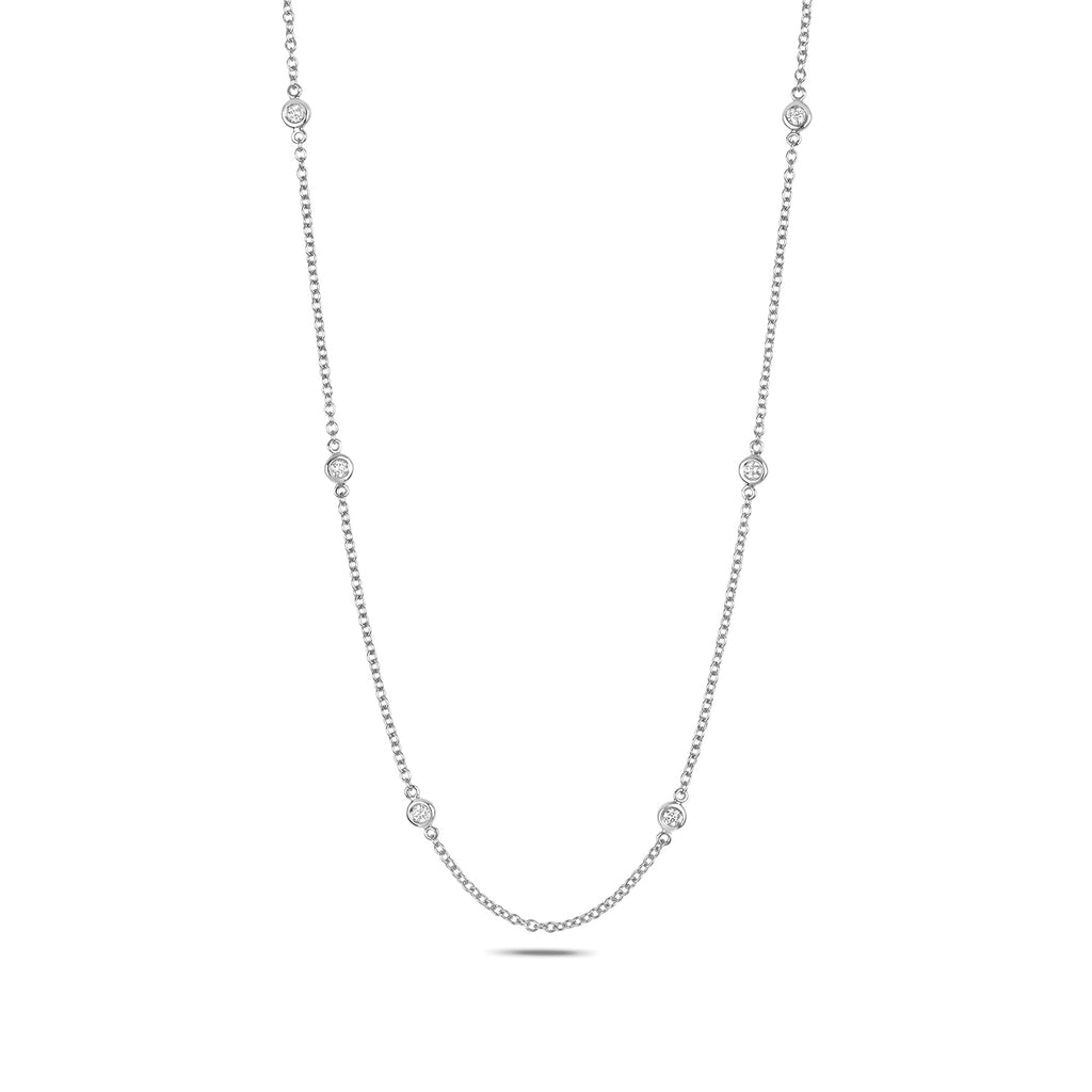 Mwclis Diemwnt Aur Gwyn 18ct 0.27CT