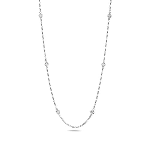 Mwclis Diemwnt Aur Gwyn 18ct 0.27CT