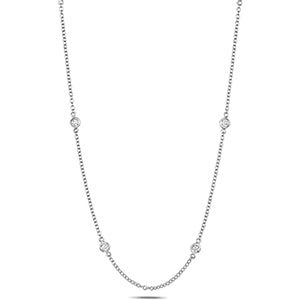 Mwclis Diemwnt Aur Gwyn 18ct 0.27CT