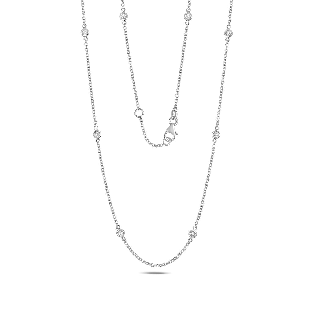 Mwclis Diemwnt Aur Gwyn 18ct 0.27CT