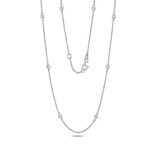 Mwclis Diemwnt Aur Gwyn 18ct 0.27CT