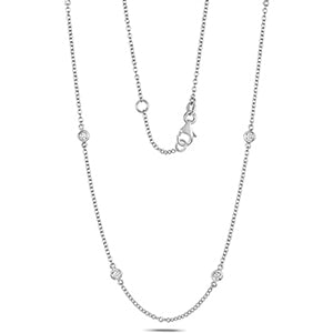 Mwclis Diemwnt Aur Gwyn 18ct 0.27CT