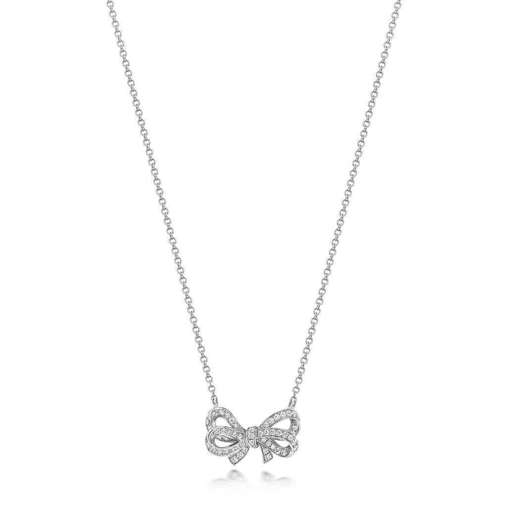 Mwclis Diemwnt Aur Gwyn 18k 0.3CT