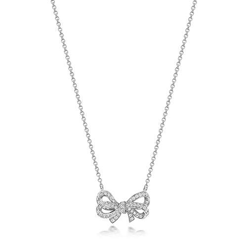 Mwclis Diemwnt Aur Gwyn 18k 0.3CT