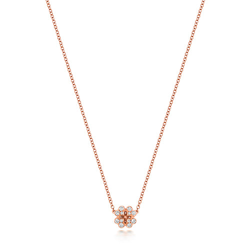 18ct Rose Gold Diamond Necklace 0.17CT