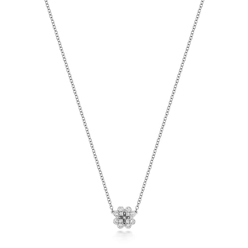 Mwclis Diemwnt Aur Gwyn 18ct 0.17CT