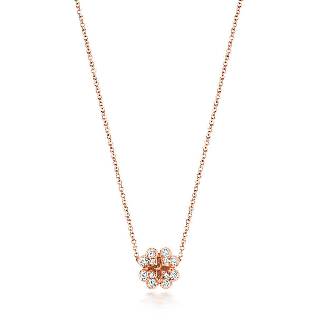 18ct Rose Gold Diamond Necklace 0.51CT