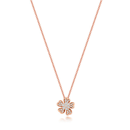 18ct Rose Gold Diamond Necklace 0.4CT