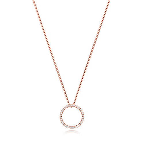 18ct Rose Gold Diamond Necklace 0.27CT