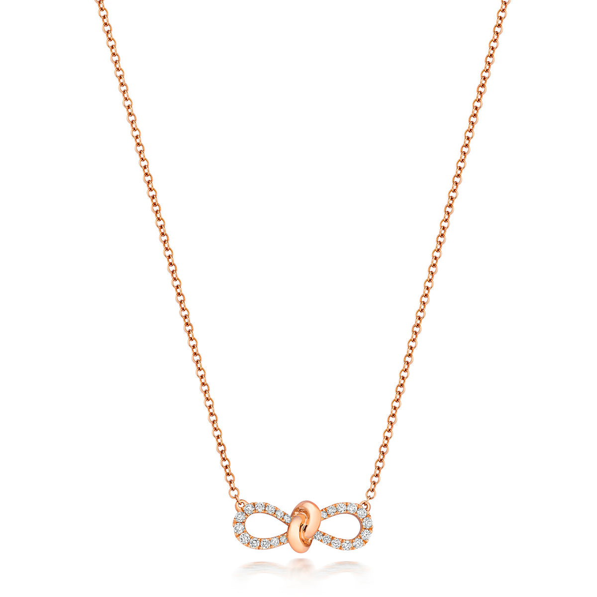 18ct Rose Gold Diamond Necklace 0.19CT