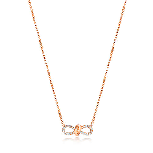 18ct Rose Gold Diamond Necklace 0.19CT