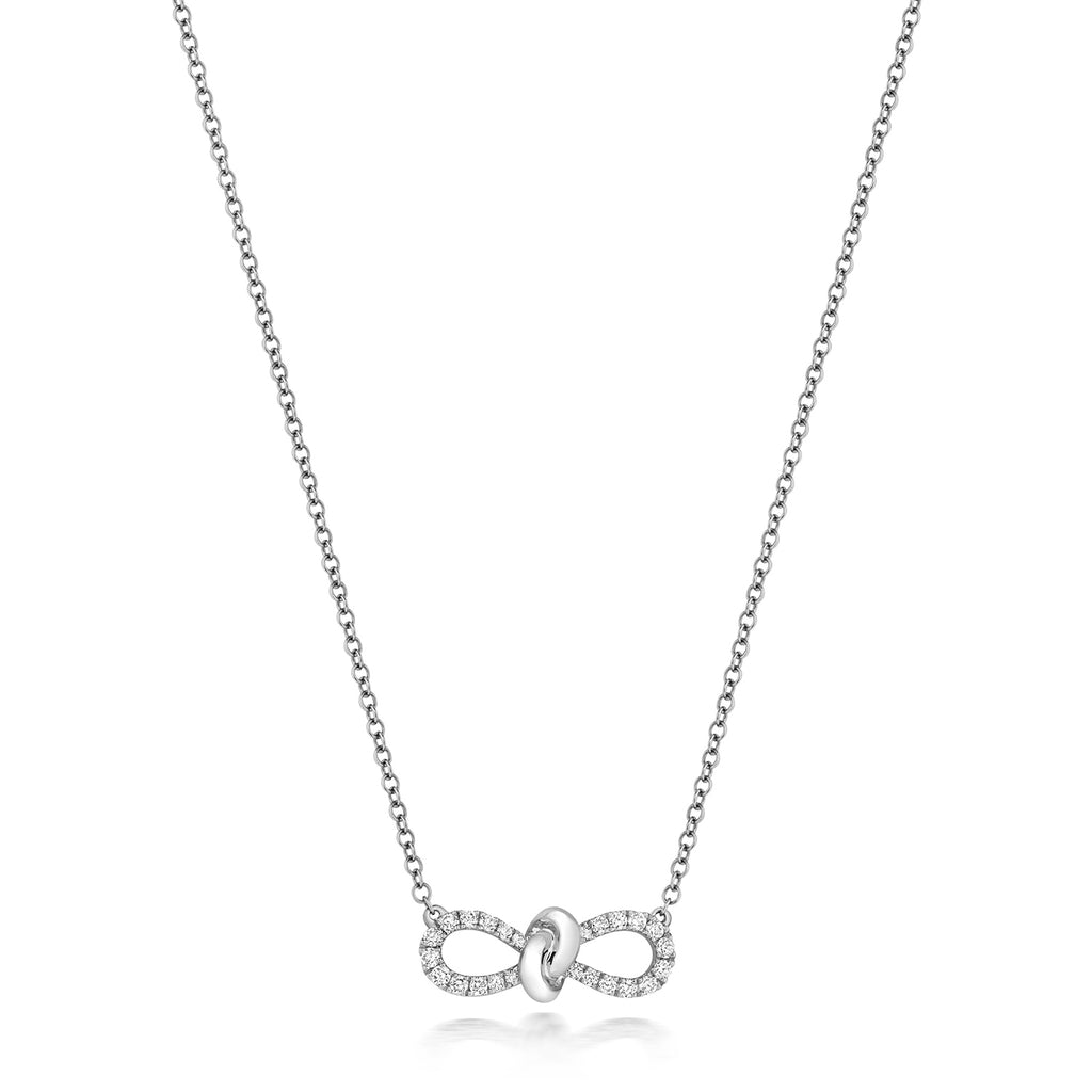 Mwclis Diemwnt Aur Gwyn 18ct 0.19CT