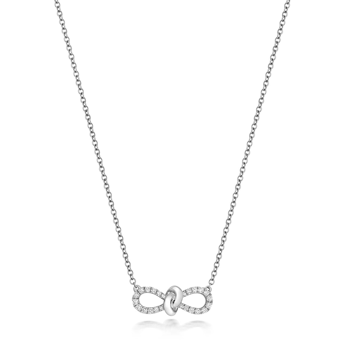 18ct White Gold Diamond Necklace 0.19CT