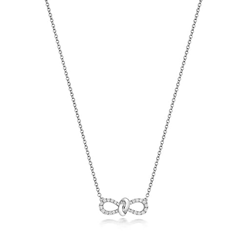 Mwclis Diemwnt Aur Gwyn 18ct 0.19CT