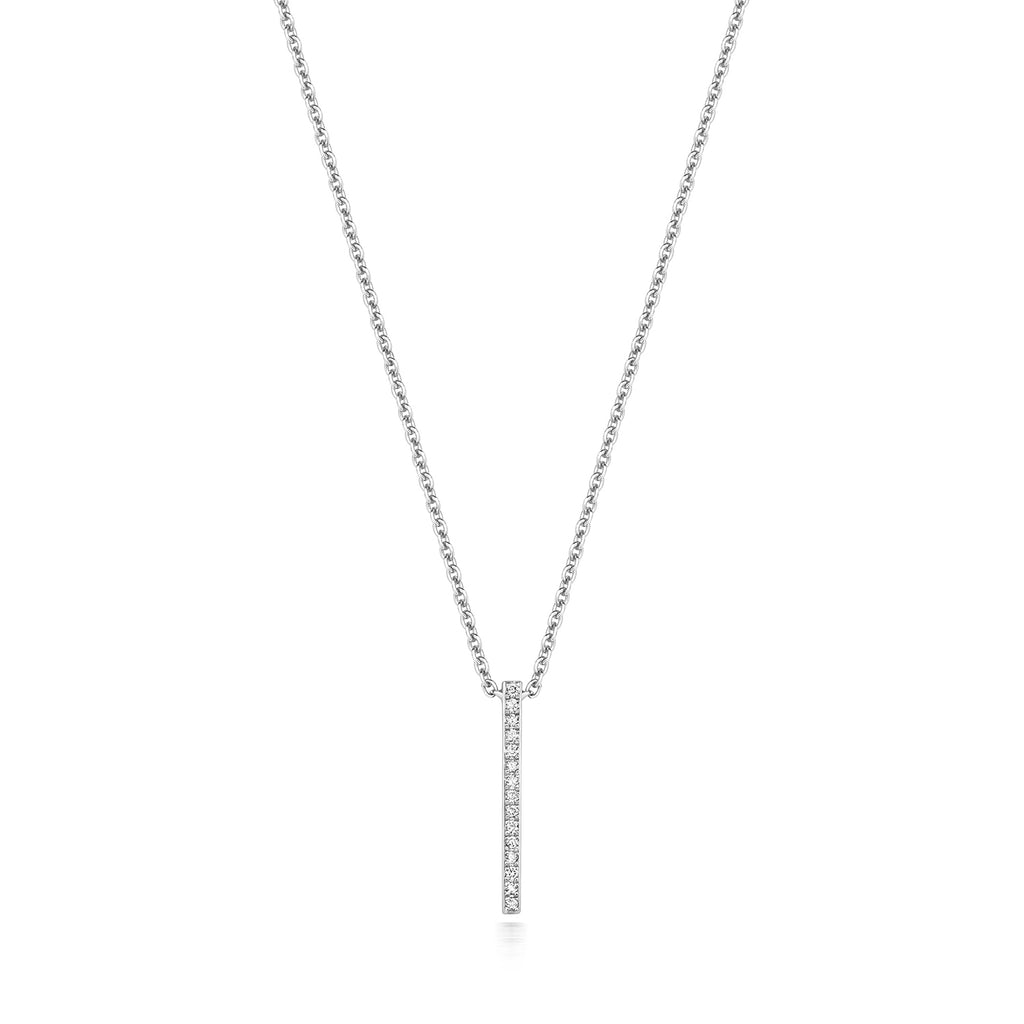 9ct White Gold Diamond Necklace 0.05CT