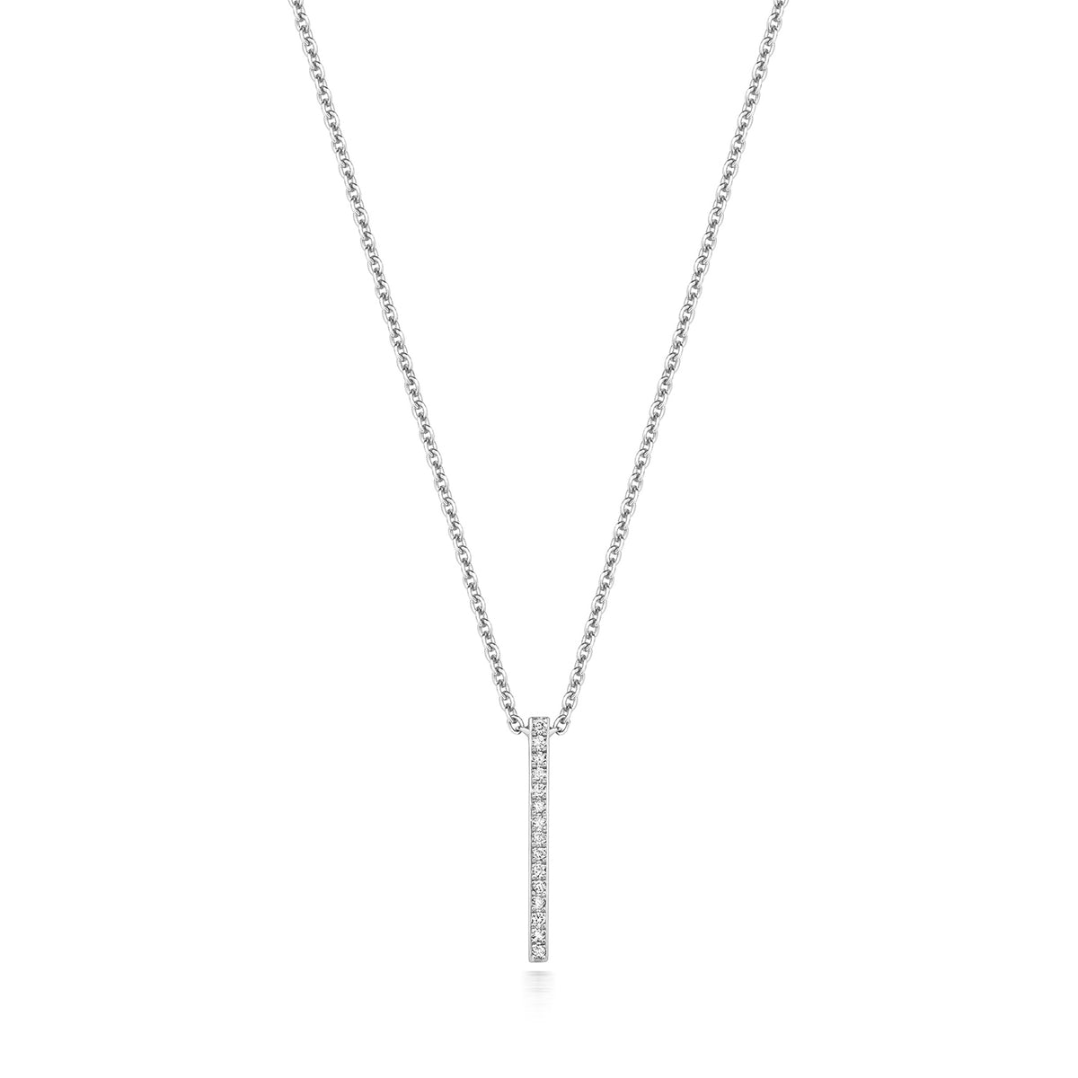 9ct White Gold Diamond Necklace 0.05CT