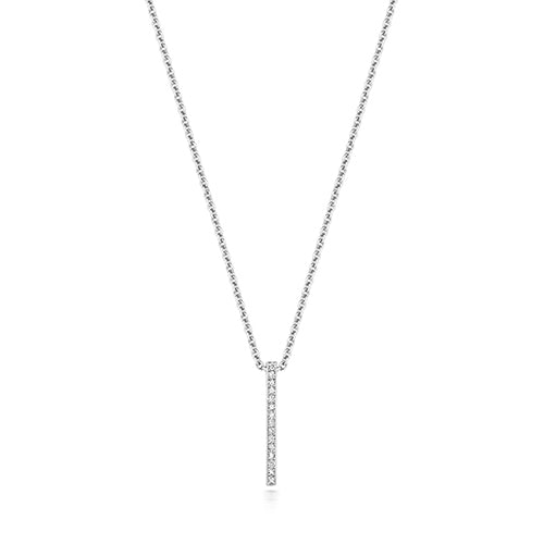 9ct White Gold Diamond Necklace 0.05CT