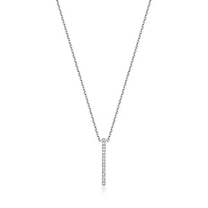 9ct White Gold Diamond Necklace 0.05CT