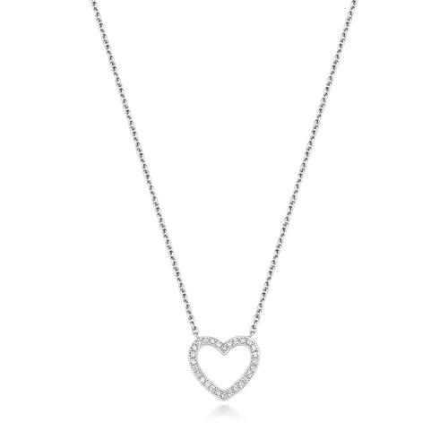 Mwclis Diemwnt Aur Gwyn 18ct 0.09CT