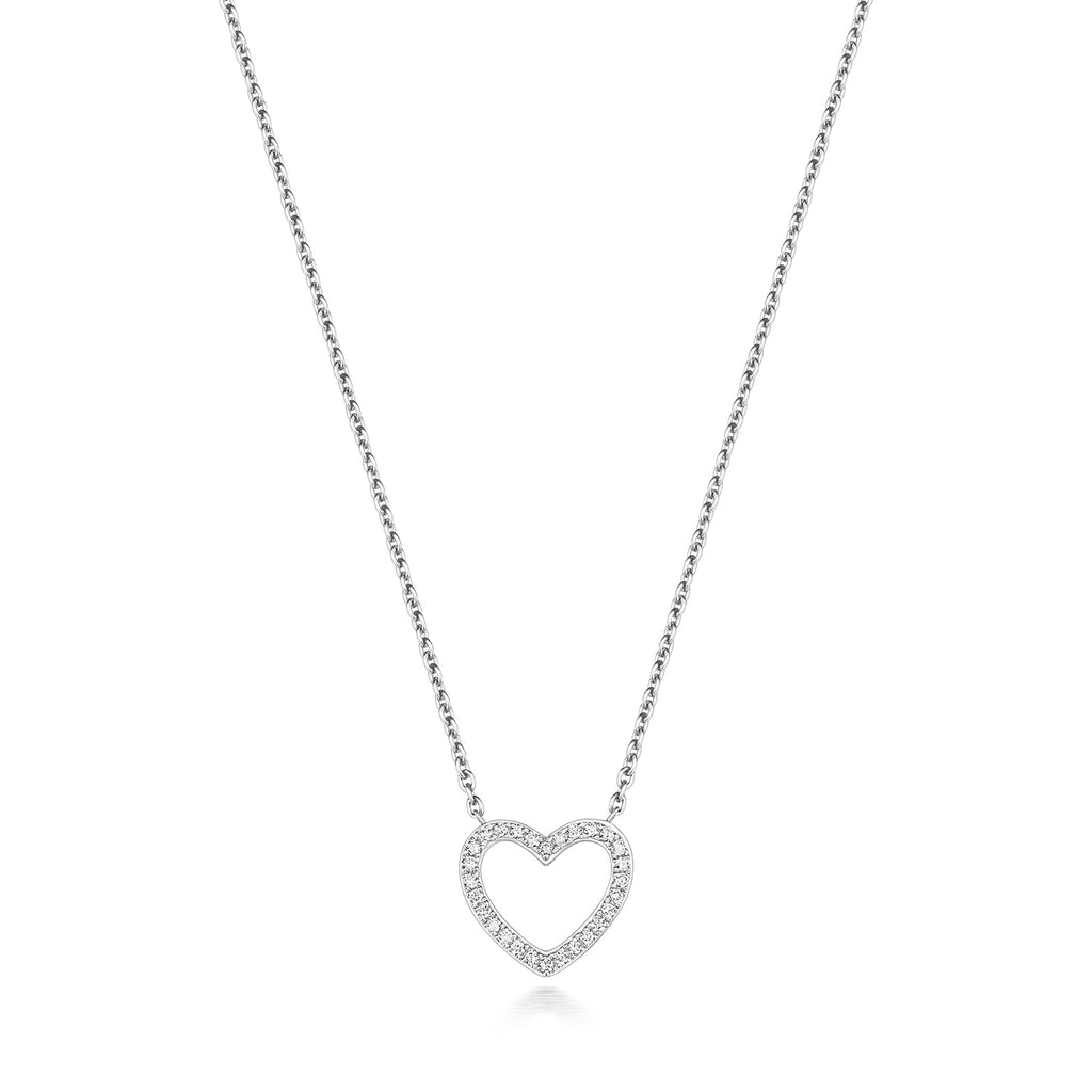 Mwclis Diemwnt Aur Gwyn 18ct 0.09CT