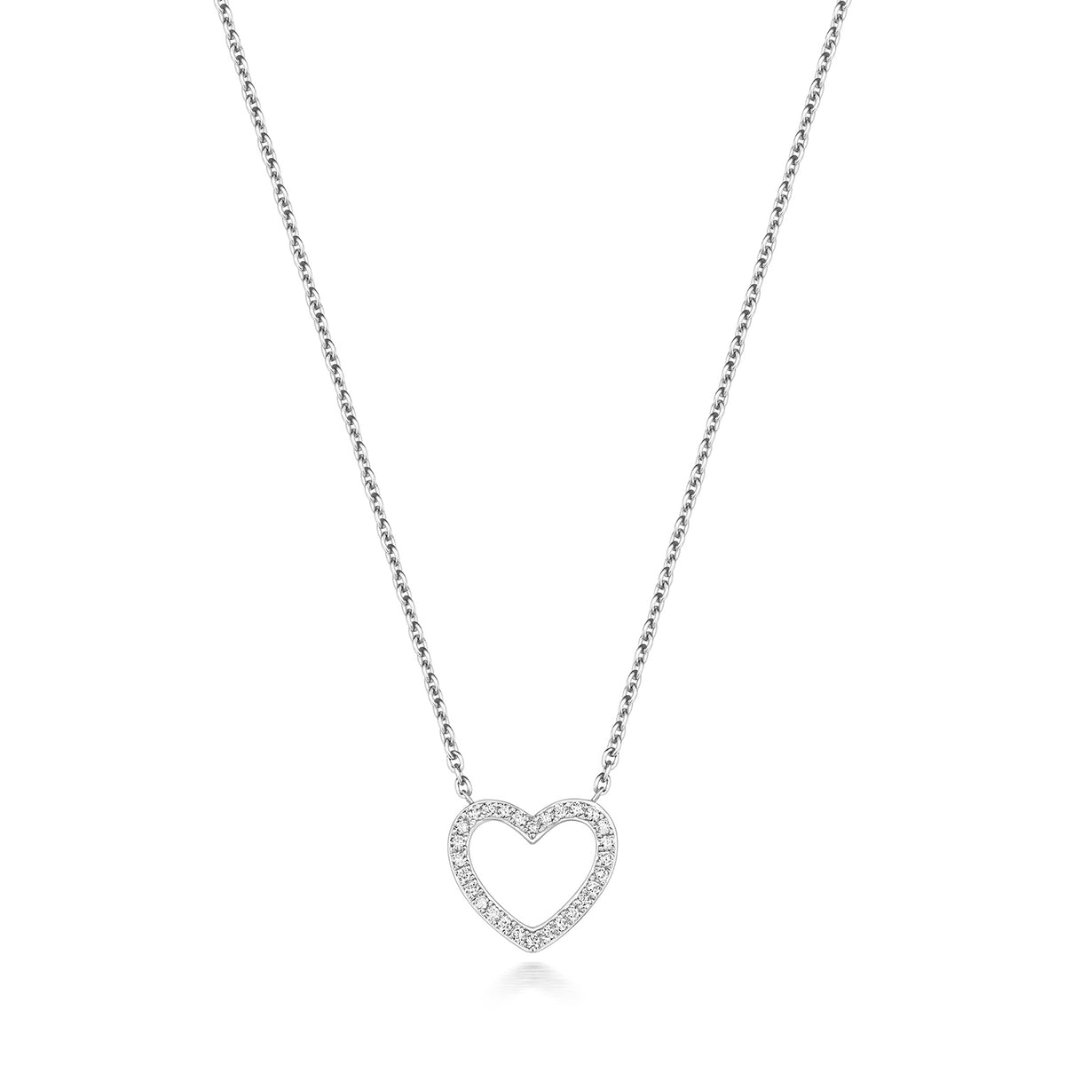 Mwclis Diemwnt Aur Gwyn 18ct 0.09CT
