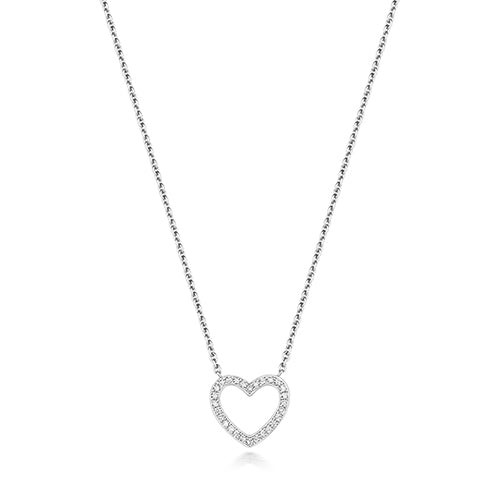 Mwclis Diemwnt Aur Gwyn 18ct 0.09CT