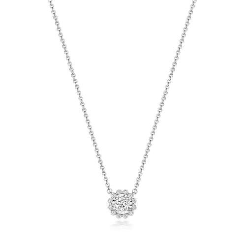 Cadwyn Aur Gwyn 18ct gyda Diemwnt 0.24ct