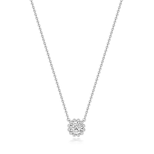 Cadwyn Aur Gwyn 18ct gyda Diemwnt 0.24ct