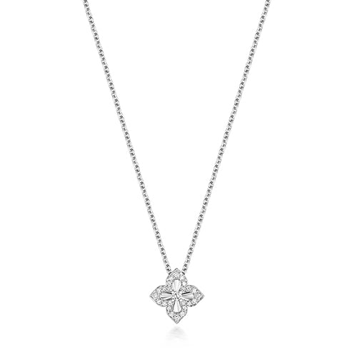 18ct White Gold Diamond Necklace 0.12CT