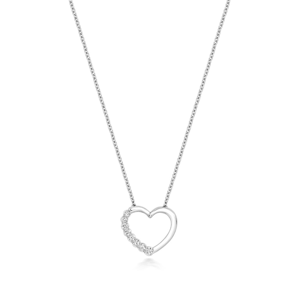 Mwclis Diemwnt Aur Gwyn 18ct 0.14CT
