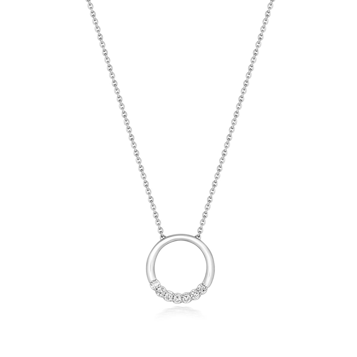 18ct White Gold Diamond Necklace 0.14CT
