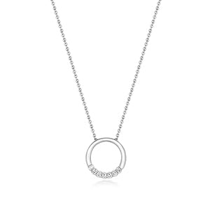 Mwclis Diemwnt Aur Gwyn 18ct 0.14CT