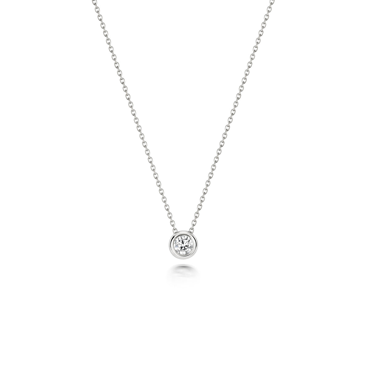 Mwclis Diemwnt Aur Gwyn 18ct 0.11CT
