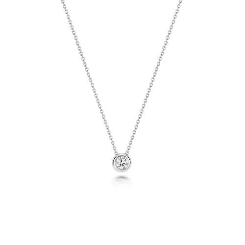 Mwclis Diemwnt Aur Gwyn 18ct 0.11CT