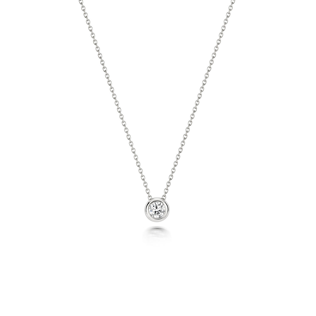 Mwclis Diemwnt Aur Gwyn 18ct 0.11CT