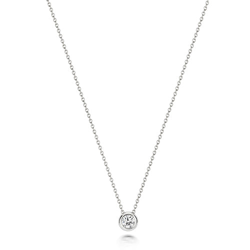 18ct White Gold Diamond Necklace 0.11CT