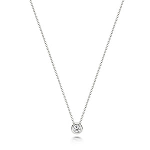 Mwclis Diemwnt Aur Gwyn 18ct 0.11CT