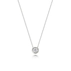 Mwclis Aur Gwyn 18k gyda Diemwnt 0.2CT