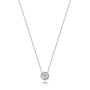 Mwclis Aur Gwyn 18k gyda Diemwnt 0.2CT