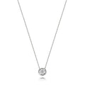 Mwclis Aur Gwyn 18k gyda Diemwnt 0.2CT