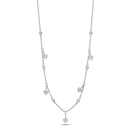 Mwclis Diemwnt 18ct Aur Gwyn 16-17"" 0.47CT