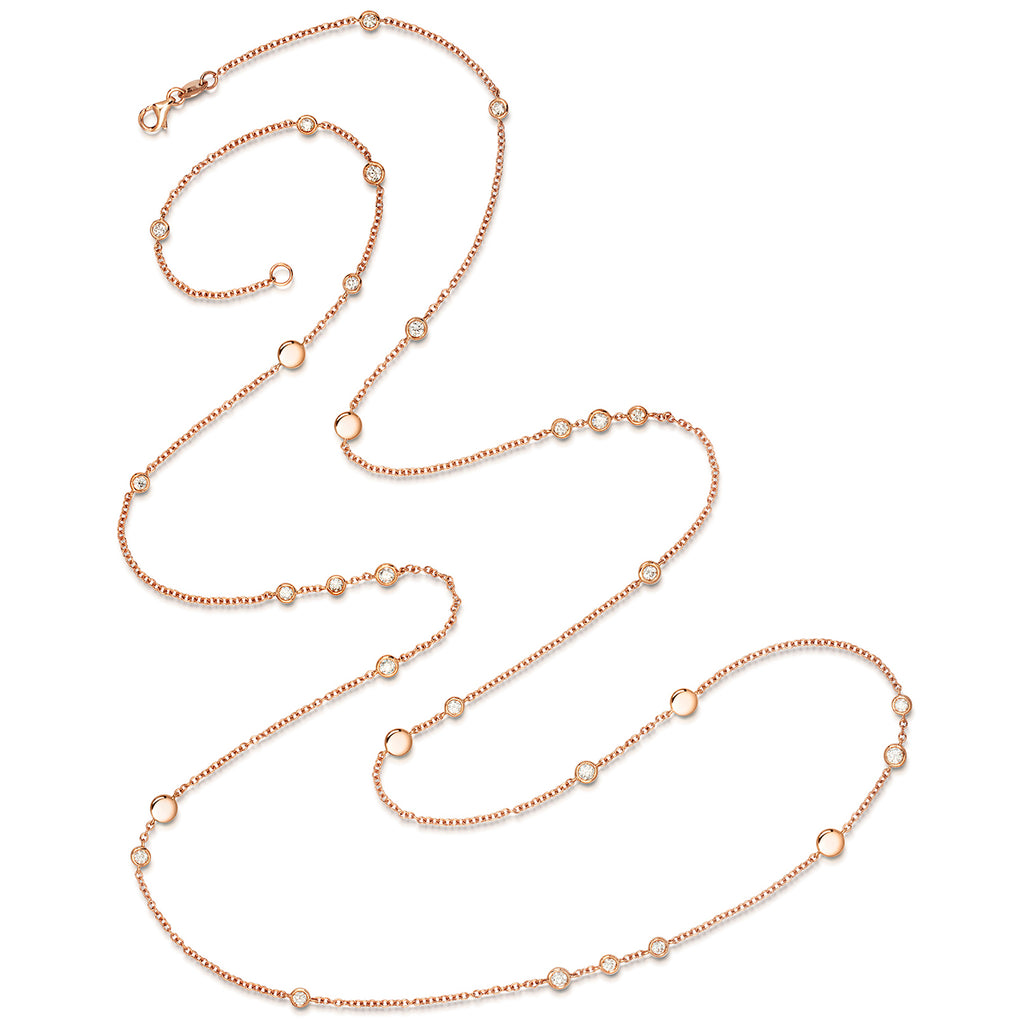Mwclis Diemwnt Aur Rhosyn 18ct 35"" 1.55CT