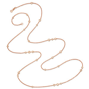 18ct Rose Gold 35"" Diamond Necklace 1.84CT